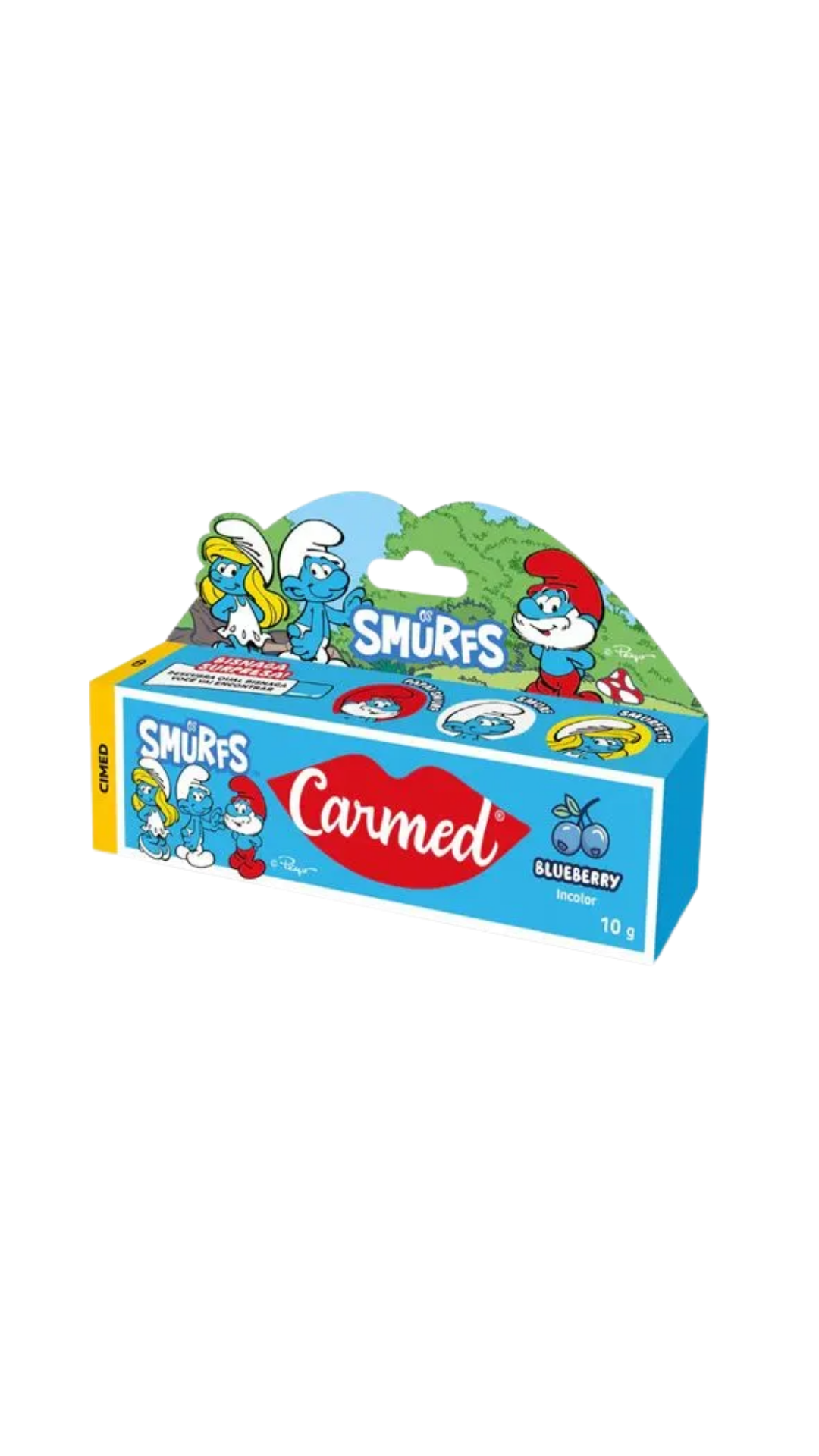Carmed Smurfs Blueberry Hidratante Labial Sortido Incolor Efeito Gloss 10g Cimed (cópia)